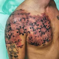 Awesome rose puzzle tattoo on biceps. Matching Shoulder Tattoos Men Novocom Top