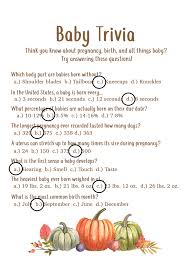 Some of these baby trivia questions are: An Autumn Themed Baby Shower Beard Bloom