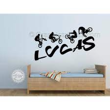 Boys room you don't have to have a boy living with you to enjoy the wall art we've gathered for a boy's room. Personalised Bmx Bike Wall Stickers Boy Girls Bedroom Playroom Wall Art Sticker Decor Decals