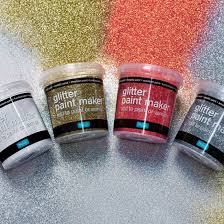 To make your own glitter paint, add your favorite glitter to mod podge or clear glue. Polyvine Glitter Paint Maker