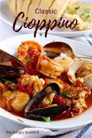 Classic Cioppino Seafood Stew The Hungry Bluebird Recipe Seafood Stew Recipes Best Seafood Recipes Stew Recipes