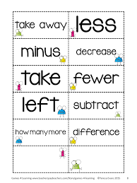 Addition And Subtraction Operations Key Words Posters And Activity Freebie Teaching Subtraction Teaching Math Math Word Problems