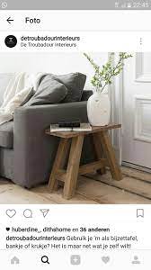naast iets smallere bank interieur bijzettafel tafels