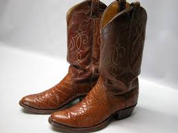 Vintage Justin Mens Cowboy Boots 9710 Sz 8 5d Reptile Maple