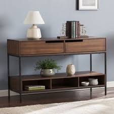 Boston Loft Furnishings Entain Dark Tobacco Composite Modern Console Table Lowes Com Modern Console Tables Furniture Sofa End Tables
