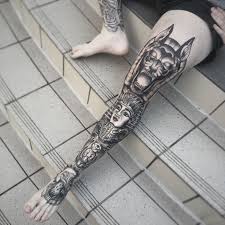 Black And Grey Leg Tattoos For Men Leg Tattoos Egyptian Leg Tattoos Tattoos Tattoos For Guys