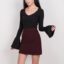 siyah ispanyol kol bluz b07 796 moda moda stilleri mini etek