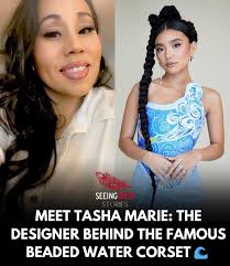 Kiawentiio's premiere-night gown was entirely custom-made, and composed of  two separate pieces: a corset by Tasha Marie and a skirt by Evan Ducharme.  Having walked in one of Marie's fashion shows before,