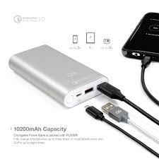 Omnigates Power Bank 10200mah Portable Fast Battery Charger With Qualcomm Quick Charge 3 0 Technology For Iphone Ipa Powerbank Portable Power Bank Usb Charging