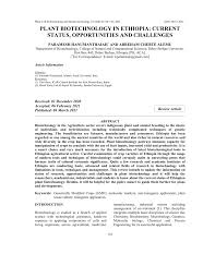 Stains and dyes are frequently used in biology and medicine to highlight structures in biological tissues for viewing Pdf Plant Biotechnology In Ethiopia Current Status Opportunities And Challenges