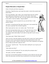 Kayla Becomes A Superstar Story Sequencing Worksheets Thanksgiving Math Worksheets