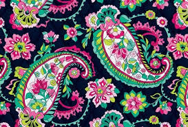 Waverly laurel springs in ebony large bright floral pattern on a black ground with subtle watermark floral warp background cotton, made in usa repeat 25v 27h 54w priced per yard. Petal Paisley Vera Bradley Patterns Vera Bradley Prints Vera Bradley