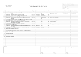 Formulir Tindak Lanjut Penerapan K3 Manajemen K3 Umum Pendidikan Kesehatan Petunjuk