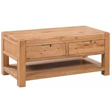 Rustic oak 4 drawer storage coffee table. Rustic Oak Coffee Table With 2 Drawers From The Loxley Oak Range