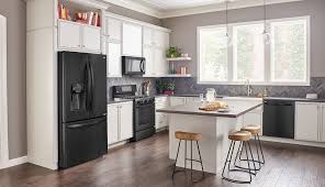 Image Result For Matte Black Appliances With White Shaker Cabinets Black Appliances Kitchen White Cabinets Black Appliances Kitchen Cabinet Colors