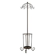 Kings Brand Furniture Bronze Metal 10 Hook Whimsical Coat And Hat Stand With Umbrella Holder 6741rc The Home Depot