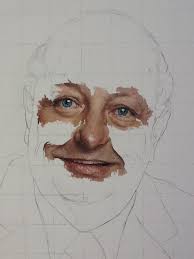 Mick Jagger, watercolor, 22 x 30 inches.