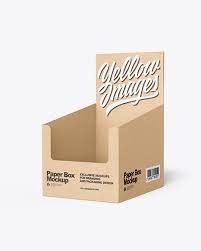 Download Kraft Paper Display Box With Boxes Mockup In Box Mockups On Yellow Images Object Mockups