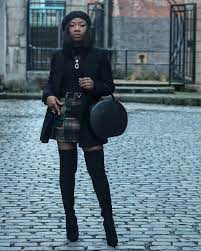 High Waist Thick Plaid Women S Skirt Black Girl Fashion Fashion Fall Fashion Outfits