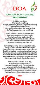 Pembahasan mengenai doa memohon agar mendapat kemudahan dalam melakukan segala sesuatu, lengkap dengan arab, latin, artinya dan faedah didalamnya. File Doa Sumatera Youth Day 2020 Jpg Wikimedia Commons