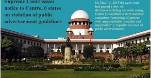 Pragnya Ias Academy News Analysis Supreme Court Issues Notice To Centre 6 States On Violation Of Public Advertisement Guide With Images Supreme Court Public Violations