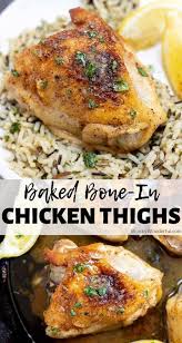 Easy Baked Bone In Chicken Thighs Wonkywonderful In 2020 Baked Bone In Chicken Easy Chicken Recipes Easy Chicken Thigh Recipes