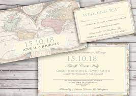 Personalised Vintage Map Wedding Invitations Packs Of 10 In Home Furniture Vintage Map Wedding Map Wedding Invitation Vintage Travel Wedding Invitations