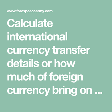 Calculate International Currency Transfer Details Or How Much Of Foreign Currency Bring On Your Next Trip With Curren In 2020 Currency Converter Currency Exchange Rate