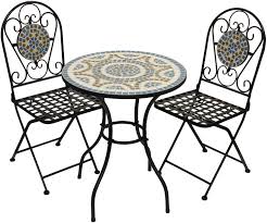 They are not completely white. Woodside Mosaic Garden Furniture Set Table And Folding Chairs Amazon De Kuche Haushalt