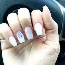 French Ombre Coffin Shape Custom Glitter Powder Mix Ombre Nails Glitter Nail Colors French Nails