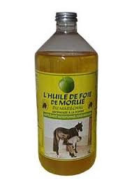 L'huile de foie de morue favorise la croissance osseuse et le développement intellectuel de l'enfant. Huile De Foie De Morue Du Marechal Aromatisee A La Pomme 1 Litre Produits Traditionnels Pour Cheval