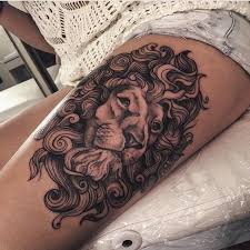 50 Amazing Lion Tattoos Along With Their Meanings Thigh Tattoos Women Tattoos Lion Tattoo On Thigh