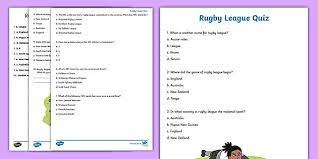 Rugby league this category is for trivia questions and answers related to nrl teams, as asked by users of funtrivia.com. Rugby League Quiz Printable Primary Resource Twinkl