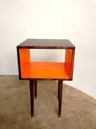 The Side Table Mid Century Modern Side Table Chocolate And Orange Furniture Midcen Mid Century Modern Side Table Modern Side Table Mid Century Modern Decor