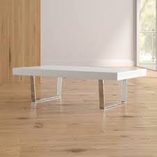 White Coffee Table With Chrome Legs Wayfair With Images Coffee Table Coffee Table White Modern Furniture Living Room
