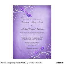 Purple Dragonfly Swirls Wedding Invitations Zazzle Com Dragonfly Wedding Blue Dragonfly Wedding Saving