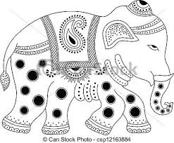 Vector Of Decorated Indian Elephant Decorated Indian Vector Indian Elephant Drawing Indian Elephant Art Indian Elephant