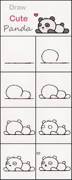 Easy drawing step by step cute. Learn How To Draw A Cute Baby Panda Step By Step Very Simple Tutorial Panda Drawings Kawaii Tutorial Cute Easy Drawings Drawing Kawaii Easy Drawings