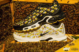 Yellow nike branding on the tongue, white midsoles, and navy outsoles complete the design. The Nike Air Max Plus Hive Pack Is A Champs Sports Exclusive Weartesters