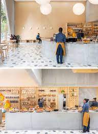 Triangular Cutouts Allow People On The Street To See Inside This New Restaurant In Colombia Cafe Design Coffee Shops Interior Modern Restaurant
