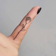 Fine Line Rose Tattoo On The Pinky Finger Small Rose Tattoo Finger Rose Tattoo Rose Tattoos
