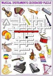 Click print at the top of the puzzle board to play the crossword with pen and paper. Musical Instruments Esl Crossword Puzzle Worksheet For Kids