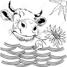 Black And White Image Funny Cow Peering Over Wattle And Chewing Royalty Free Cliparts Vectors And Stock Illustration Image 9694551 From delicious drink, flat hand drawn farm animal vector. black and white image funny cow peering over wattle and chewing