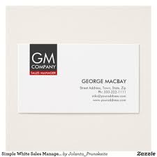 Simple White Sales Manager Monogram Business Card Zazzle Com Sales Manager Business Cards Printing Double Sided