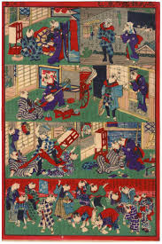 utagawa yoshifuji 歌川芳藤 newly published cat s romance 志ん板猫の恋じ japan art cat art asian artwork