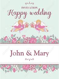 By sending a wedding card with christian scripture or messaging, you can help celebrate the splendor of christian marriage and create excitement about the new bond that's been forged. Happy Weddings Wedding Card Wedding Invitation Two Angels Royalty Free Cliparts Vectors And Stock Illustration Image 106638594