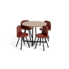 Seconique oxford extending oak dining set + 4 mink suede dining chairs. Dining Room Sets Habitat