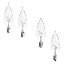 Ge 15 Watt Incandescent B10 Decorative Light Bulb 4 Pack 15cac2l Cltp4 6 The Home Depot