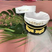 Bride Captain Hat With Veil Bride S Crew Sailor Hat Etsy Bachelorette Hats Sailor Hat Bachelorette Party Themes