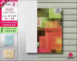 Stretched Canvas On Wall Photoshop Print Mockup 11x14 Vertical Horizontal Png Blank White Canvas 22x28 33x42 Canvas Scene Creator Stretch Canvas Scene Creator Custom Scene